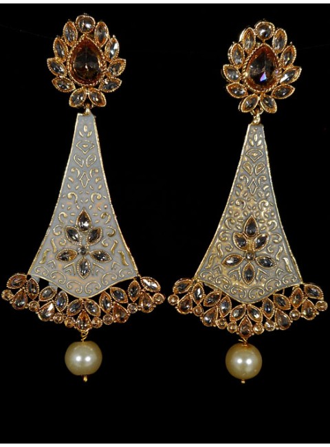 Reverse Ad Earrings With Meenakari Work